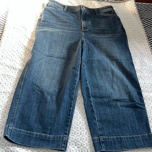 TALBOTS 10 petite wide leg crop jean DENIM SPRING